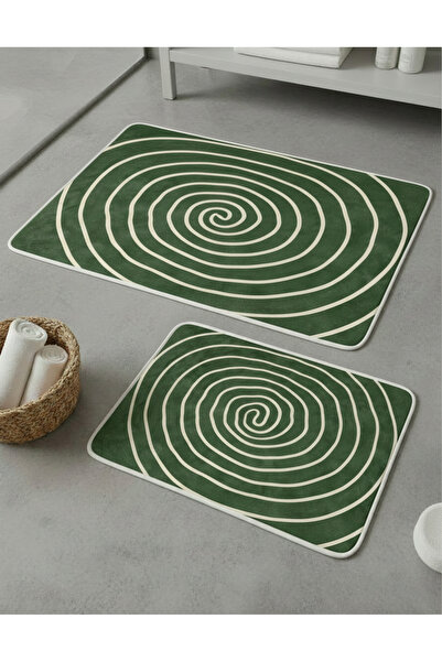 Zevahir Home 2-Piece Multi-Purpose Bath Mat with Non-Slip Base, Modern Patter...