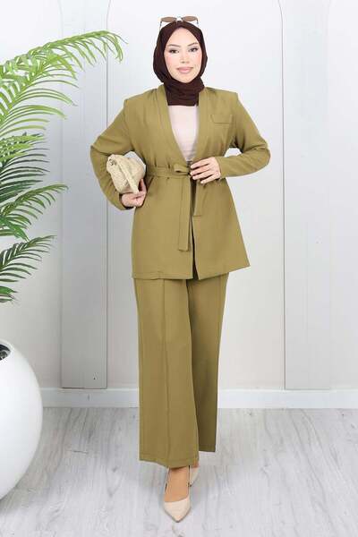 Modamihram Soft Blazer Takım Haki 19389