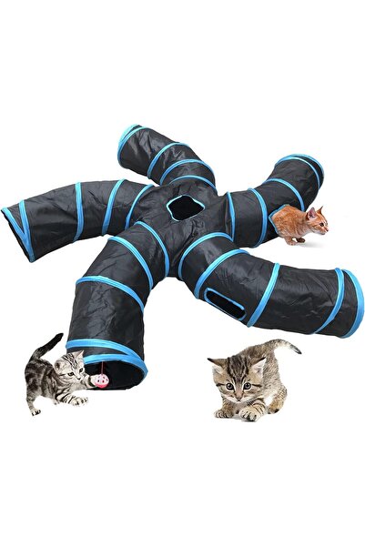 Generic Nilisse 5 Kollu Katlanabilir Kedi Oyun Tüneli – Oyuncak Tünel
