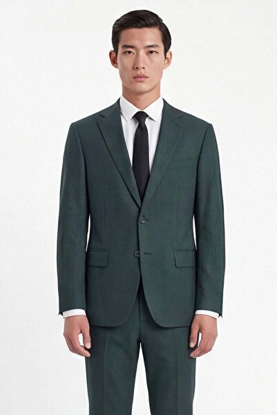 Sabri Özel Men's Khaki Cotton Blend 4 Drop Classic Suit