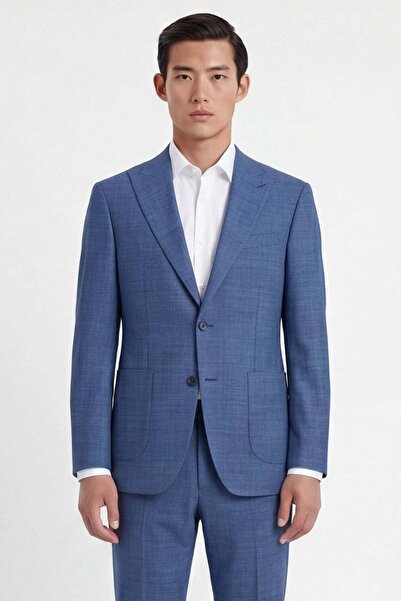 Sabri Özel Giotelli Erkek Mavi Dar Kesim Slim Fit Viskon Dokuma Normal Bel 6 ...