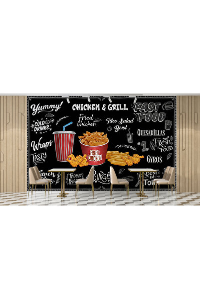 LOTUS AURA Modern Kafe Restoran Dekoratif Duvar Resmi, Chicken & Grill Duvar ...