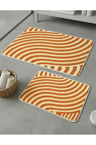 Zevahir Home 2-Piece Multi-Purpose Bath Mat with Non-Slip Base, Modern Patter...