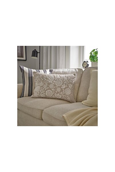 IKEA Pernă decorativă, bej-alb, 40x58 cm, brodată