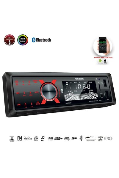 harward HR-MX651 Oto Teyp 4X50 Watt Bluetooth Mobil Aplikasyon 2xUsb Sd Fm Aux