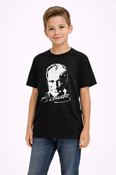 ModaPlaza Παιδικό κοντομάνικο μπλουζάκι με στάμπα Ατατούρκ