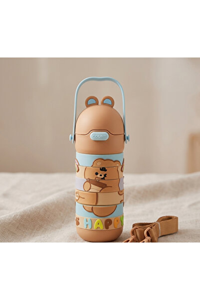 Kuzey Tacı Modular Design Children's Water Bottle with Cute Animal Figures, S...