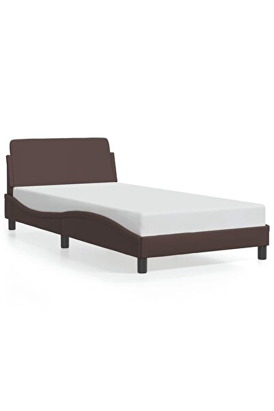 vidaxl Cadru de pat, Dover, maro, 100x200 cm, piele ecologică