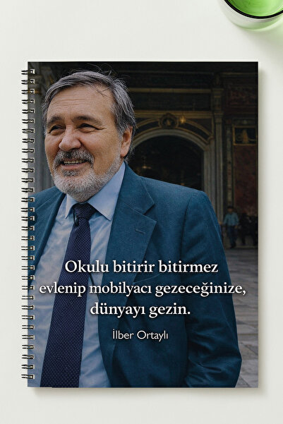 BLACKONECLASS İLBER ORTAYLI TEMALI A5 Metal Spiralli Çizgisiz Karton Kapak 50...