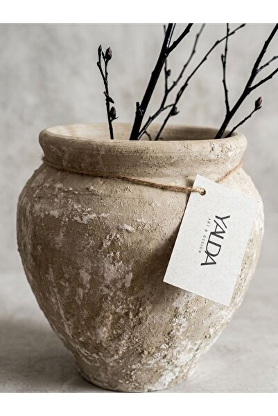 Yalda atelier Evara Eskitme Dokulu Dekoratif Vazo