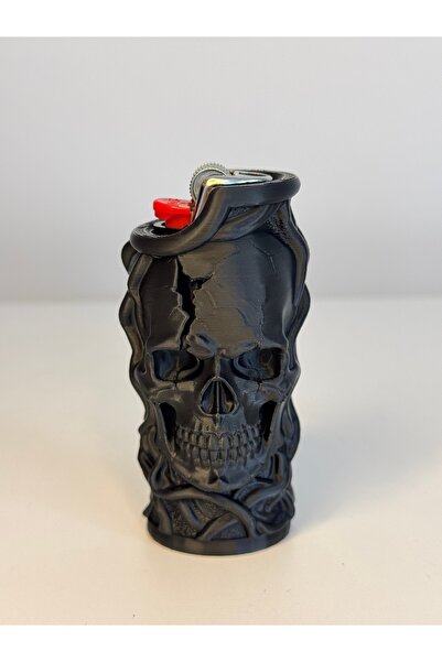 Nomika Design Alevli Kuru Kafa Figürlü Maxi Çakmak Kılıfı – Dark Skull Seri –...