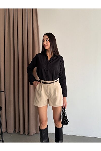 LB Laluna Butik Women's Classic Shorts with Belt and Pockets