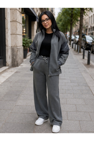 winmoda Women's Modal Fabric Paneled Baggy Tracksuit Set Relaxed Fit Sporty S...