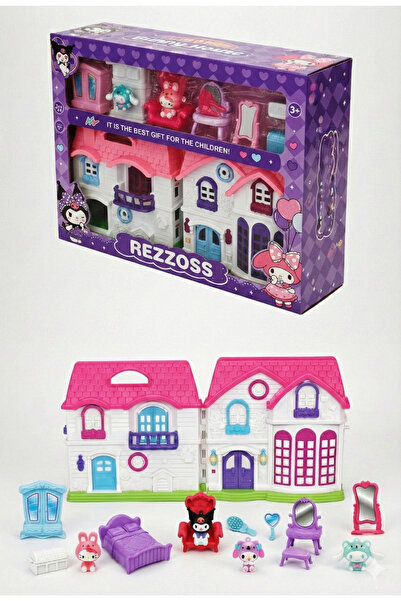 REZZOSS مجموعة لعب بيت الدمى كورومي مع أضواء LED وموسيقى، قلعة فيلا قابلة للت...