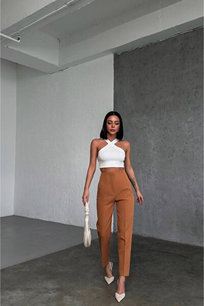 ZAVIXO Women's Slim-Fit Fabric Pants, Suitable for Plus Sizes