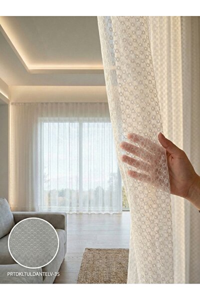 LEVENT ÖZEL PratikTül Raşel Tül Perde 300x255 cm Orta Işık Geçirgen