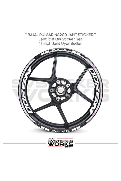 ARONA BAJAJ NS200 Sticker Jant İç Yazı Ve Dış Şerit 24'lü Set Sticker Etiket