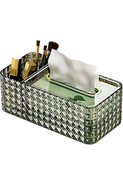 Arabest Clear Acrylic Tissue Box Cover, Multi-Functional Holder with Storage,...