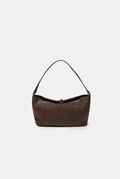 Stradivarius Crochet shoulder bag with metal fastening