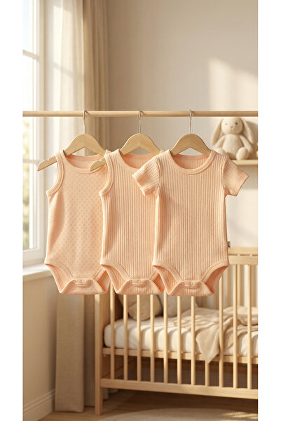 Shoebuo 100% Organic Cotton Jacquard 3-Piece Baby Bodysuit Set Soft, Breathab...