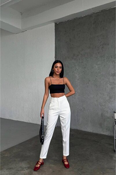 ZAVIXO Women's Slim-Fit Fabric Pants, Suitable for Plus Sizes