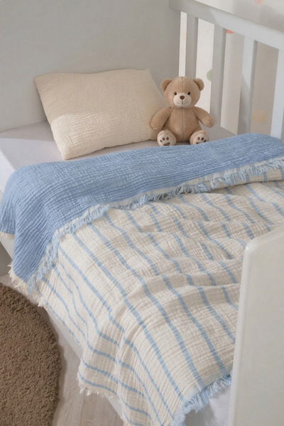 cottoncloth بطانية أطفال 4 طبقات من الموسلين 100x120 سم 100% قطن، بطانية أطفا...