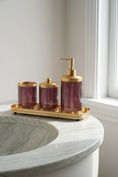 ACAR طقم حمام سبايفي مع موزع صابون سائل وحامل قطن