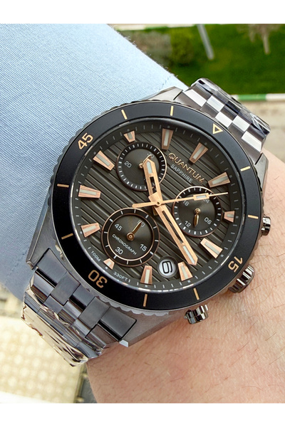 Quantum 10 Atm Water Resistant 330 ft Smoked Color Men's Wristwatch