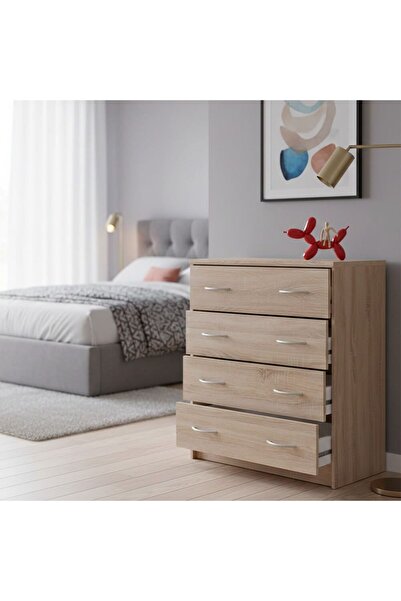 Homelux Comodă Optimal, 74x35x86 cm, 4 sertare, finisaj Sonoma, PAL