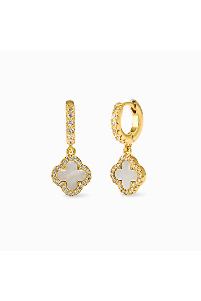 NOVVO White Clover Earrings Plated with 18k Gold