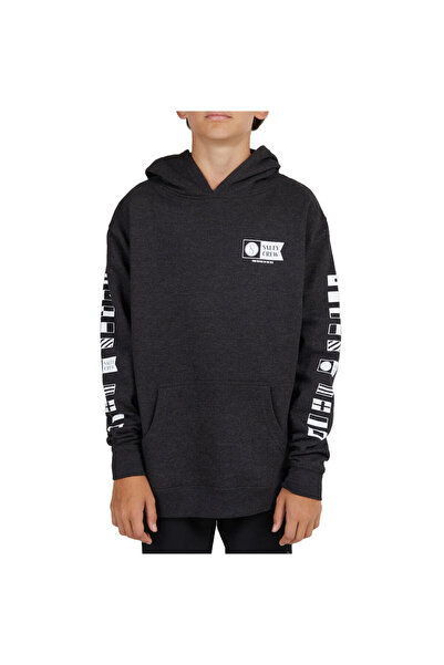 Salty Crew ALPHA FLAG Αγορίστικο Φούτερ με Κουκούλα Ανθρακί Μελανζέ XL