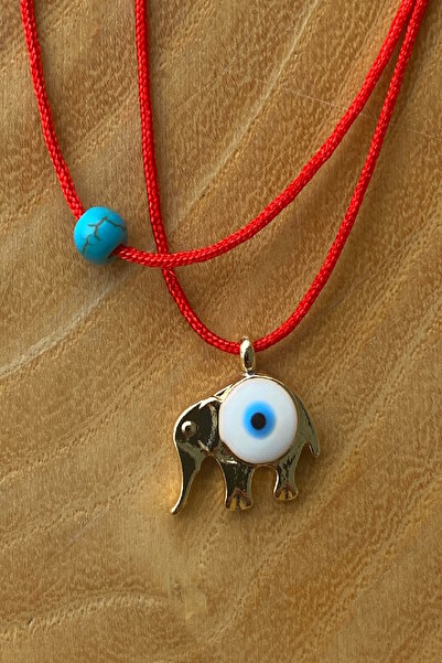 Shepidi 2-Pack Gold and Evil Eye Bead Red Adjustable String Necklace