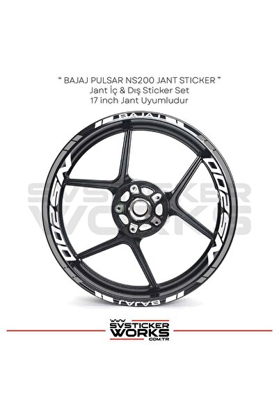 ARONA BAJAJ NS200 Sticker Jant İç Yazı Ve Dış Şerit 24'lü Set Sticker Etiket