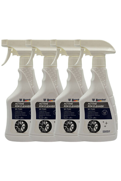 Wunscher مجموعة منظفات العجلات النشطة 4 × 380 مل، منظف للجنوط المعدنية، منظف ...