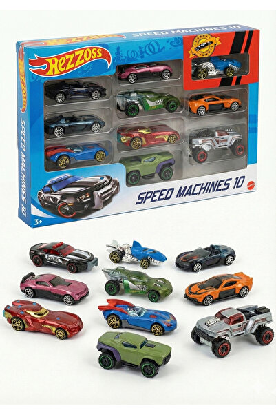 REZZOSS 10 Pcs Die-Cast Metal Cars Set 1:64 Scale Multicolor Racing Cars Coll...