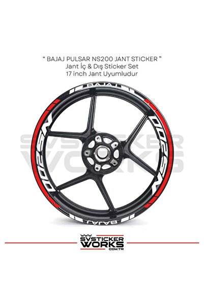 ARONA BAJAJ NS200 Sticker Jant İç Yazı Ve Dış Şerit 24'lü Set Sticker Etiket