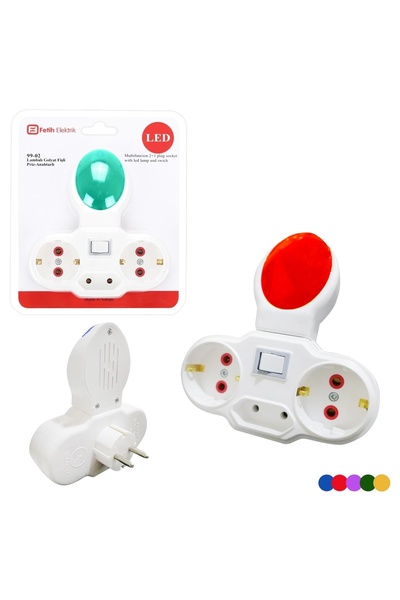 Empressco Üçlü Golyat LED Gece Lambası, Prizli ve Anahtarlı, Beyaz, Şık ve Ku...