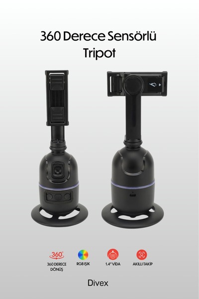 Divex Akıllı Yüz Takibi Yapan 360° Dönen Gimbal - Selfie ve Video Çekimi Robo...