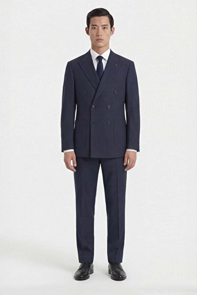 Sabri Özel Men's Navy Blue Slim Fit 6 Drop Classic Suit