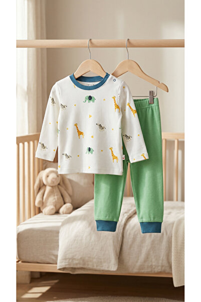 %100 Organik Pamuk Bebek Pijama Takımı 2’li Set – Yumuşak, Nefes Alabilen, 3-36 Ay