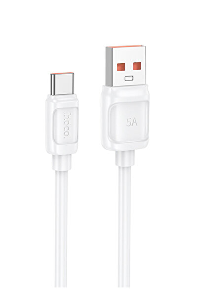 Hoco X115 USB-A to USB-C PD100W QC3.0 Data and Charging Cable, 1m, White