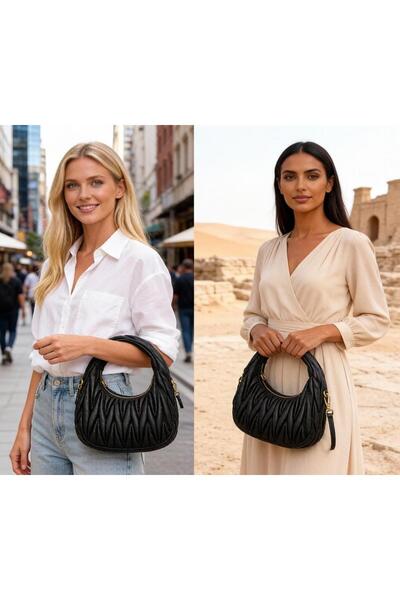 MimiCo Black quilted underarm bag/shoulder bag