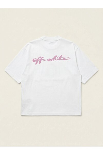 NİCE Оф-Уайт Script Boxy Fit Oversize унисекс тениска от 100% памук – Тениска...