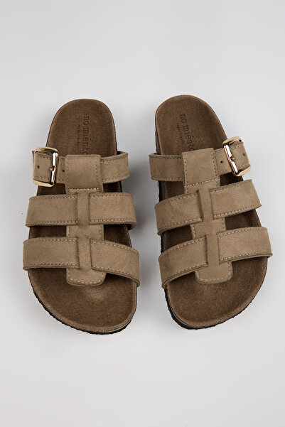 no miento Γυναικεία Vegan Δερμάτινα Σανδάλια Βιζόν με Πόρπες Santi