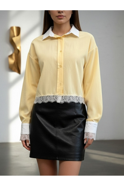 ZEYNEP RANA Κομψό Γυναικείο Πουκάμισο με Λεπτομέρειες Δαντέλα – Μοντέρνο Κομψ...