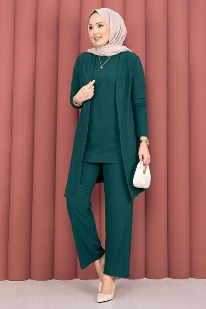 Tk Kimono Hijab Three-Piece Set Emerald