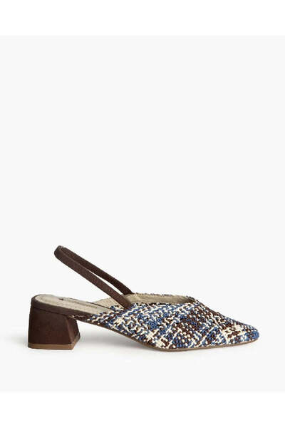 Corina BRAIDED SLINGBACK IN BLUE, BROWN, AND WHITE