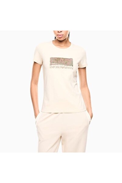 EA7 Tricou Seria Logo Trening cu Paiete, Tip Crossover