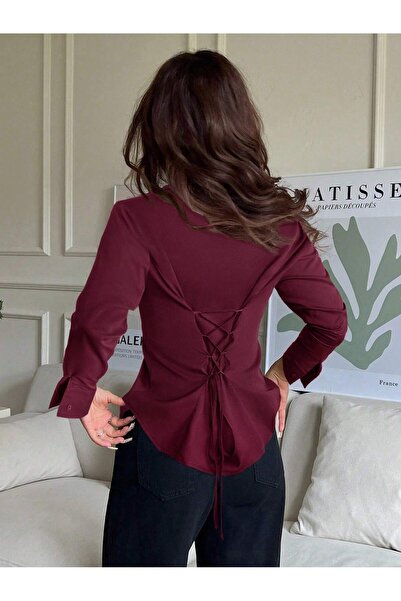 COOL TARZ Γυναικείο κομψό πουκάμισο με λεπτή εφαρμογή, με λεπτομέρεια στη μέσ...