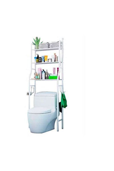 Att Ράφι μπάνιου με 3 ράφια, λευκό, 50x26x158εκ., ρυθμιζόμενο, αυτόνομο